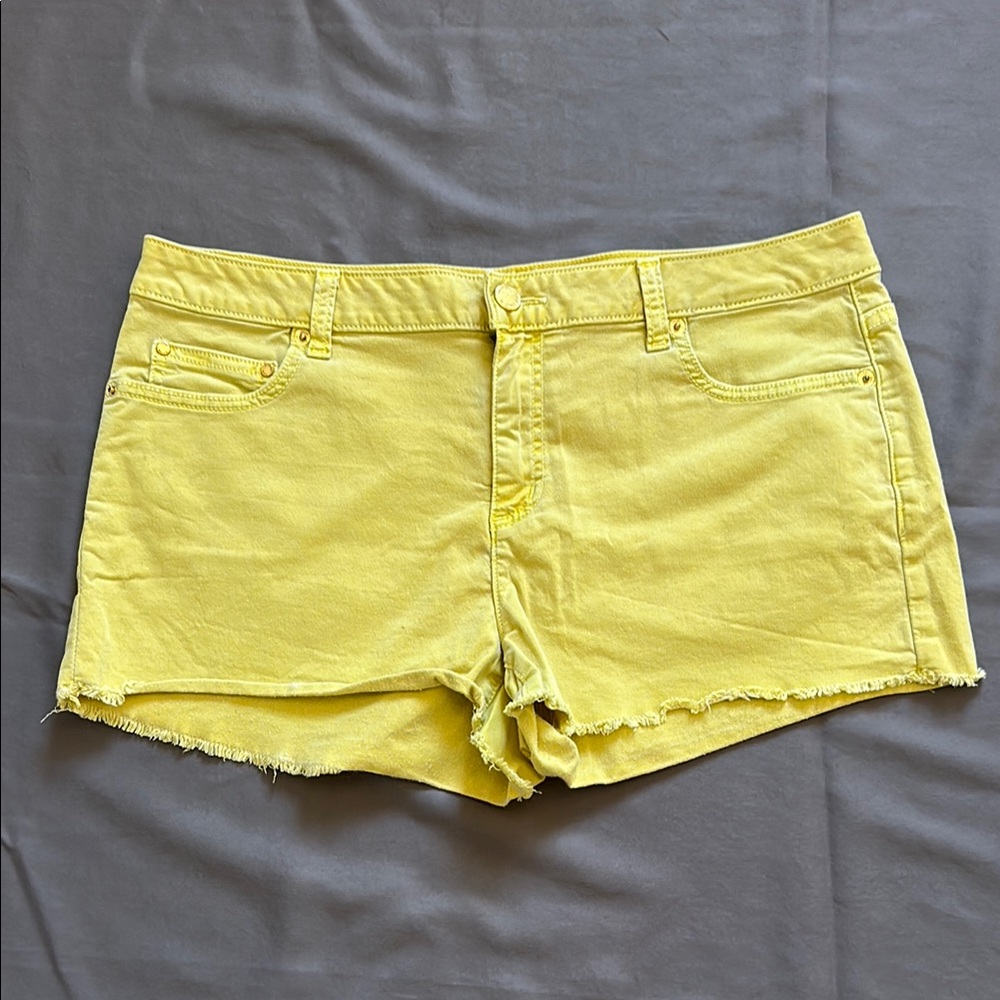 Michael Kors yellow denim shorts